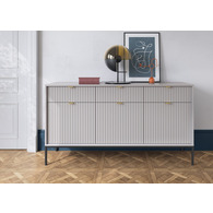Комод Perfect Home Нова / Nova 3-дверний з 3 шухлядами і чорними ніжками KSZ154 Сірий Зображення