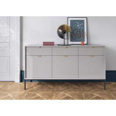 Комод Perfect Home Нова / Nova 3-дверный с 3-мя ящиками и черными ножками KSZ154 Серый Изображение