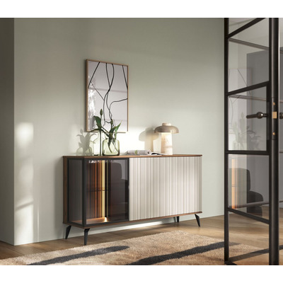 Комод с подсветкой Вичи / Vici K154 3-дверный Орех/кашемир Perfect Home Польша Изображение