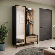 Передпокій з дзеркалом Perfect Home Даймонд / Diamond G134 2-дверний Чорний/дуб евок Зображення