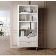 Стелаж Perfect Home Ланте / Lante 2S з 2 шухлядами і золотими ніжками Білий Зображення