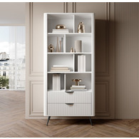 Стелаж Perfect Home Ланте / Lante 2S з 2 шухлядами і чорними ніжками Білий Зображення
