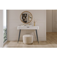 Стіл туалетний Perfect Home Ланте / Lante 1S/100 з 1 шухлядою і чорними ніжками Білий Зображення