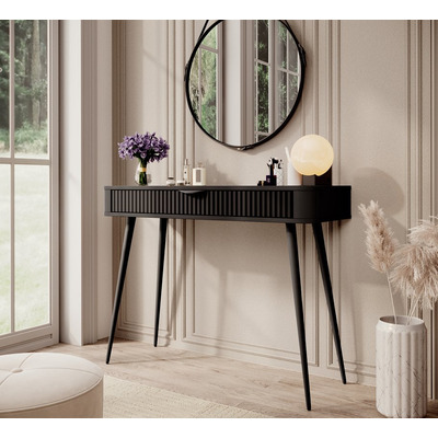 Стол туалетный Perfect Home Ланте / Lante 1S/100 с 1 ящиком и черными ножками Черный Изображение