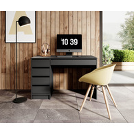 Стіл туалетний письмовий Perfect Home Ада / Ada 5S/120 з 5 шухлядами Антрацит Зображення