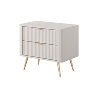 Тумба приліжкова Perfect Home Ланте / Lante з 2 шухлядами і золотими ніжками 2S Беж Зображення