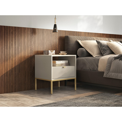 Тумба прикроватная Perfect Home Нова / Nova с 1 ящиком и золотыми ножками S54 Кашемир Изображение