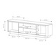 Тумба під ТВ Perfect Home Торро / Torro 3D/200 3-дверна Дуб кремона/чорний Зображення