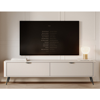Тумба под телевизор Perfect Home Ланте / Lante 2-дверная с черными ножками 2D/163 Беж Изображение