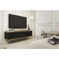 Тумба під телевізор навісна Perfect Home Оро / Oro 2-дверна RTV135 MDF Чорний Зображення