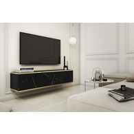 Тумба під телевізор навісна Perfect Home Оро / Oro 2-дверна RTV135 Чорний мармур роял Зображення