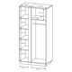 Шафа для одягу Perfect Home Арко / Arco 2-дверна 2D/96 Білий глянець/дуб грандсон Зображення