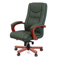Крісло АКЛАС Артур EX MB (Шкіра Lux LC Green/PU Green) Зображення