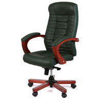 Крісло АКЛАС Атлант EX MB (Шкіра Lux LC Green/PU Green) Зображення