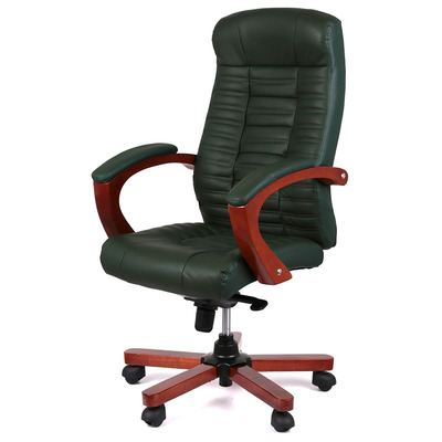 Крісло АКЛАС Атлант EX MB (Шкіра Lux LC Green/PU Green) Зображення