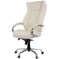 Крісло АКЛАС Бадалона CH MB (Шкіра Lux LC-W White/PU White) Зображення
