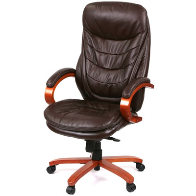 Крісло АКЛАС Валенсія Soft EX MB (Шкіра LC-K Dark brown/PU Dark brown) Зображення