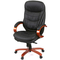 Крісло АКЛАС Валенсія Soft EX MB (Шкіра LC-A Black/PU Black) Зображення