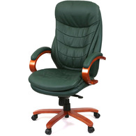 Крісло АКЛАС Валенсія Soft EX MB (Шкіра Lux LC Green/PU Green) Зображення