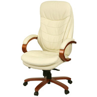 Крісло АКЛАС Валенсія Soft EX MB (Шкіра LC-F Beige/PU Beige) Зображення