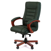 Крісло АКЛАС Гаспар ЕХ МB (Шкіра Lux LC Green/PU Green) Зображення
