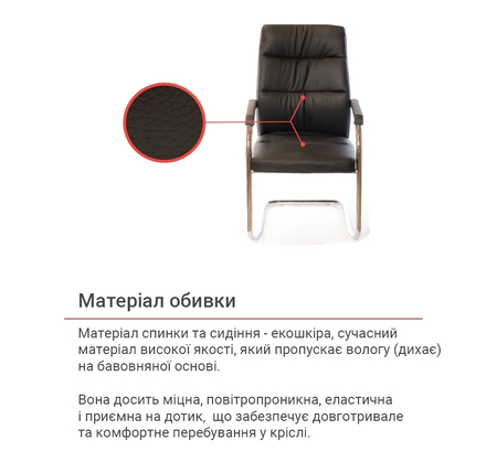 Крісло конференційне АКЛАС Натан CH CF (PU Чорний) Зображення