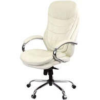Крісло АКЛАС Валенсія Soft CH MB (Шкіра Lux LC-W White/PU White) Зображення
