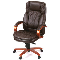 Крісло АКЛАС Тіроль EX GB-236WW (Шкіра LC-K Dark brown/PU Dark brown) Зображення