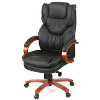 Крісло АКЛАС Флорида EX MB GB-233WW (Шкіра LC-A Black/PU Black) Зображення