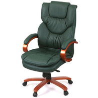 Крісло АКЛАС Флорида EX MB GB-233WW (Шкіра Lux LC Green/PU Green) Зображення