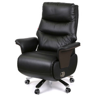 Крісло АКЛАС Отаман з електроприводом (Шкіра LC-A Black/PU Black) Зображення