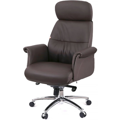 Кресло АКЛАС Драгобрат AL MB (Кожа LC-K Dark brown/PU Dark brown) Изображение