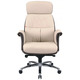 Крісло АКЛАС Драгобрат AL MB (Шкіра LC-F Beige/PU Dark brown) Зображення