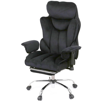 Крісло АКЛАС Бамбетель Tex RL 10093H (Оксамит Чорний) Зображення