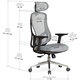 Крісло Mealux Flow Fabric Grey (арт. HF-B30 F/G) Зображення