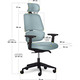 Крісло Mealux Leo Air Plus Grey / Blue (арт.Y-546 KBGL) Зображення