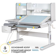 Дитячий стіл Mealux Florida Multicolor BL (арт.Evo-52 WG + BL Multicolor) Зображення