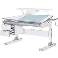 Дитячий стіл Mealux Hamilton Multicolor G з полицею S-50 (арт.BD-680 W/G MC + S50 WG) Зображення