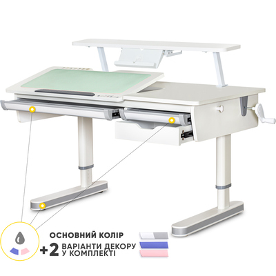 Детский стол Mealux Montreal 2 WG с полкой S-50 (арт. BD-670-2 WG + S 50 WG) Изображение