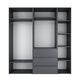 Шафа розпашна комбінована з антресоллю №4 Art in Head Light 2000х2500х500 Графіт сірий (A1LTK047000000) Зображення