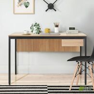 Стіл AMF Осло с ящиком (1187х600х750) чорний графит, Дуб Сонома Зображення
