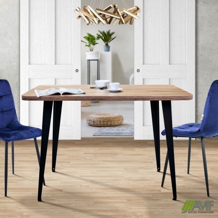 Стіл AMF Cherry 1200 (1200х670хН770) чорний графит/Дуб Ливорно Зображення
