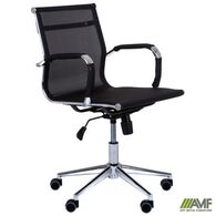 Крісло для керівника AMF Slim Net LB Хром Tilt сітка чорна Зображення