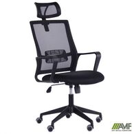 Офісне крісло AMF Matrix HR сиденье А-1/спинка сітка чорна Зображення
