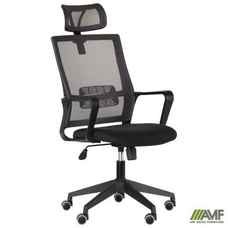 Офісне крісло AMF Matrix HR сиденье А-34/спинка сітка бордовая Зображення
