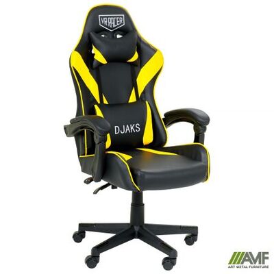 Геймерское кресло AMF VR Racer Dexter Djaks черный/желтый Изображение