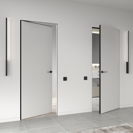 Двері прихованого монтажу під фарбування Invisible Doors Black, універсальний короб 45 мм Зображення