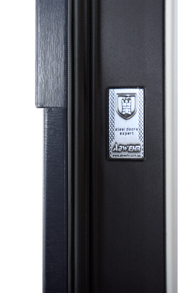 Вхідні двері Abwehr Supreme Termix Lampre Антрацит / Вулична плівка Біла 860/960×2050 мм Зображення