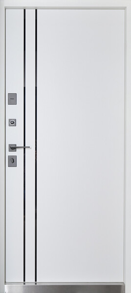 Вхідні двері Abwehr Supreme Termix Lampre Антрацит / Вулична плівка Біла 860/960×2050 мм Зображення