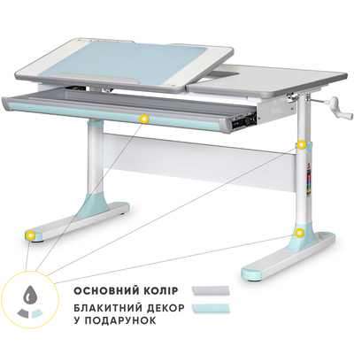 Дитячий стіл Mealux Vancouver Multicolor BL Lite (арт. BD-620 W/G MC + BL Lite) Зображення